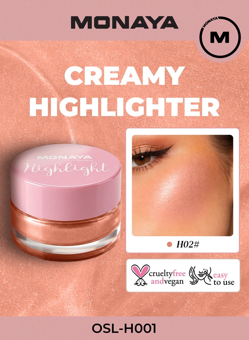 Monaya H001 Glowstick Highlight – Liquid-to-Cream Highlighter for Natural & Glass Skin Glow, Long-Lasting, Vegan & Cruelty-Free - Image 1